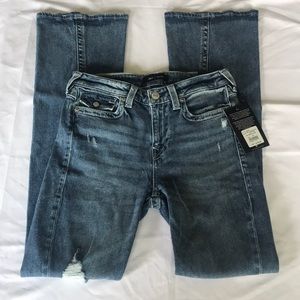 True Religion Joey Midrise Flare Destroyed NWT